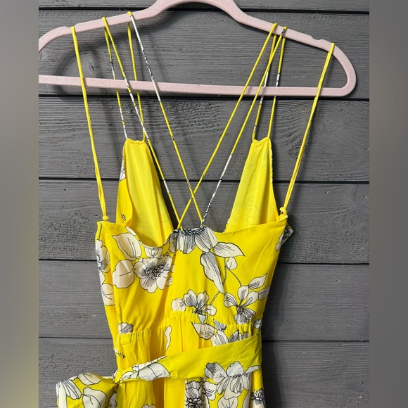 NWT Alice + Olivia Susana Yellow Floral Wrap Mini Dress Begonia Citrus Sz 10 - Picture 10 of 15